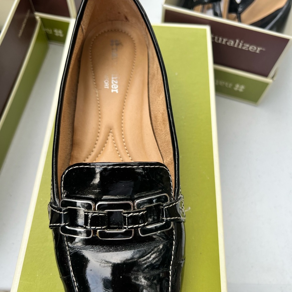 Naturalizer Shiny Black Loafers
